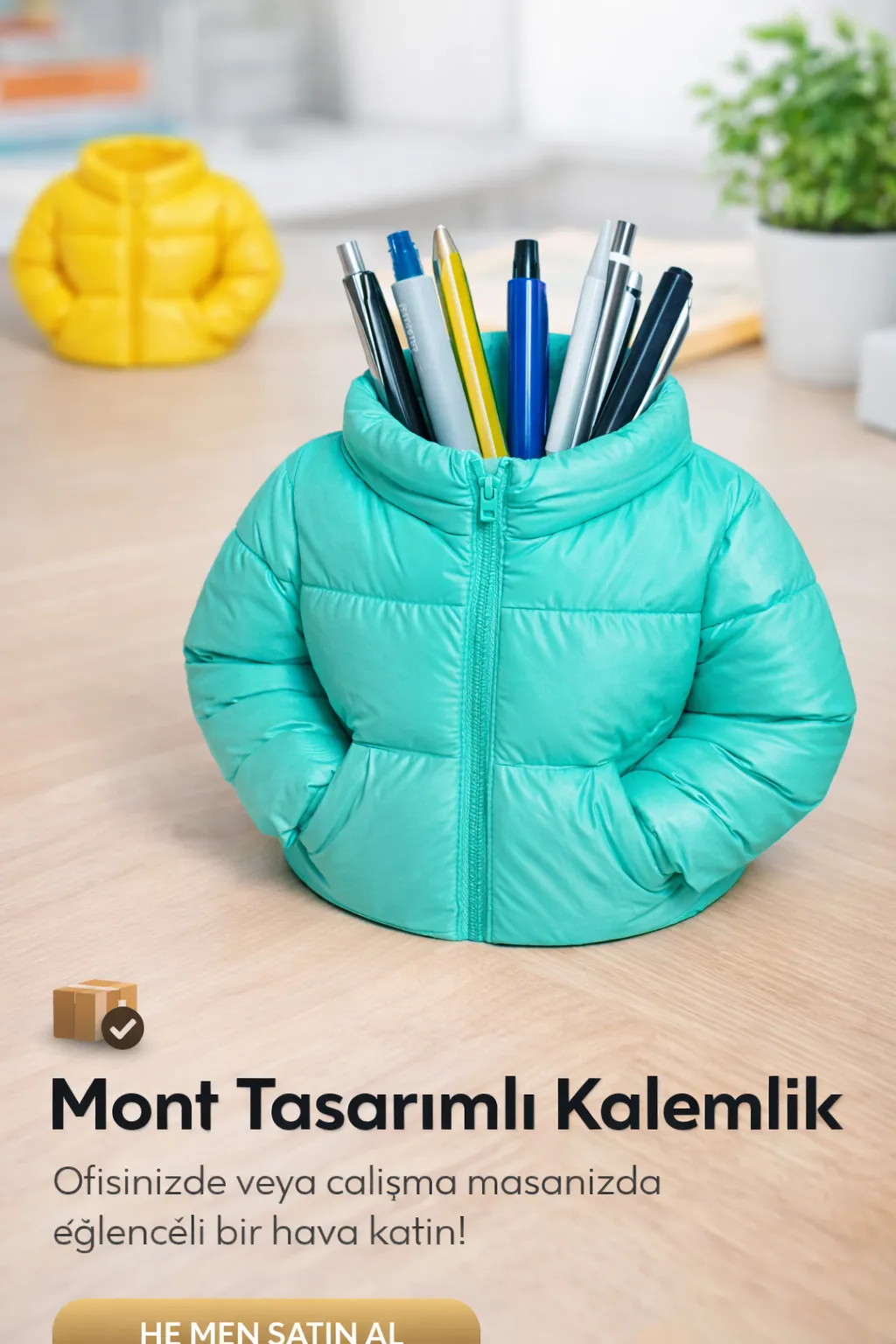 3D Baskı Mont Tasarımlı Dekoratif Masaüstü Kalemlik