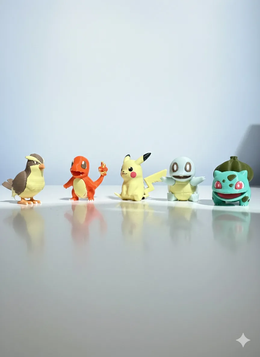 3d Baskı Pokemon Mini Figür 4-5 Cm Koleksiyonluk Dekoratif Oyuncak Pikachu Bulbasaur Charmander Squirtle Pidgey