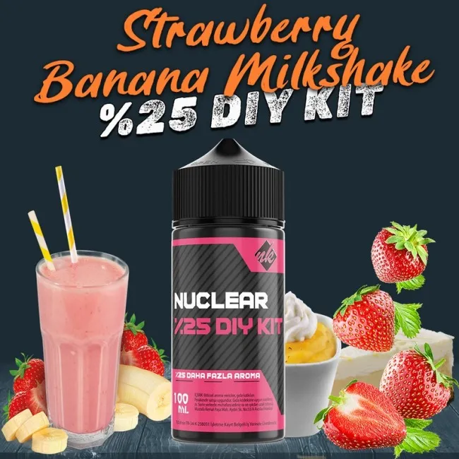 %25 Strawberry Banana Milkshake Yüksek Aroma Dıy Kit